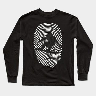 Fingerprint Snowboarders Winter Sports Long Sleeve T-Shirt